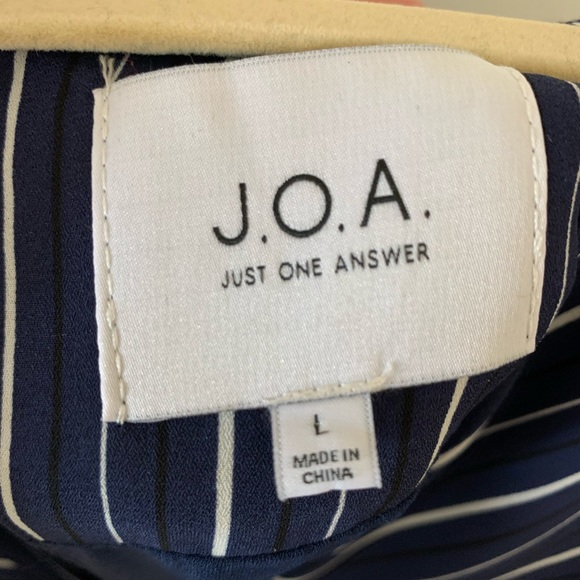 J.O.A Blue Pinstripe Jumpsuit - Picture 4 of 4